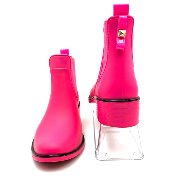 Kate Spade Sedgwick Pink Ankle Rain Boots, Size 7 - Picture 3 of 11